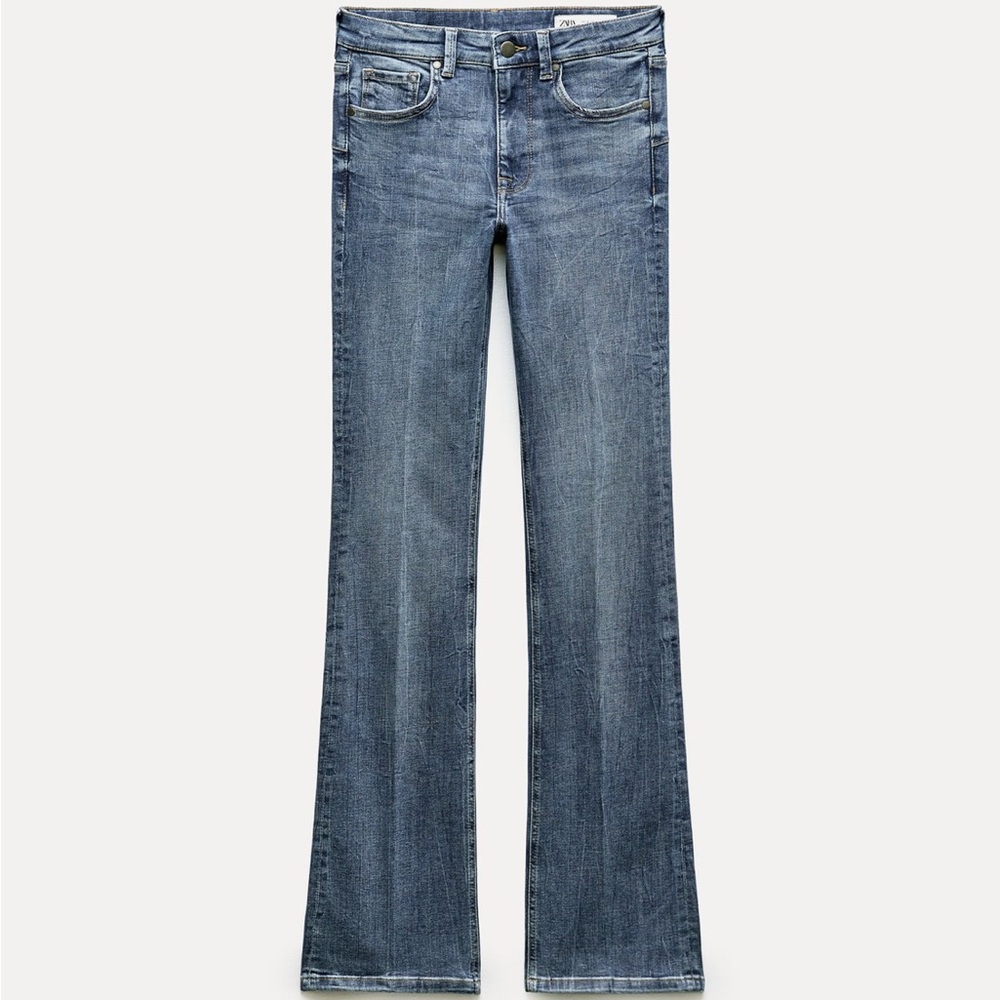 Zara The Contour Bootcut Signature Denim slim fit mid rise in medium blue size 0